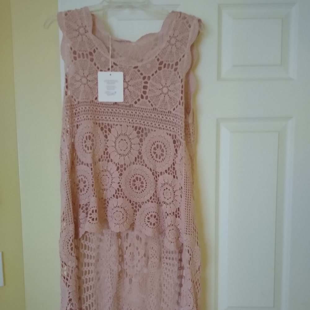 Light pink crochet top